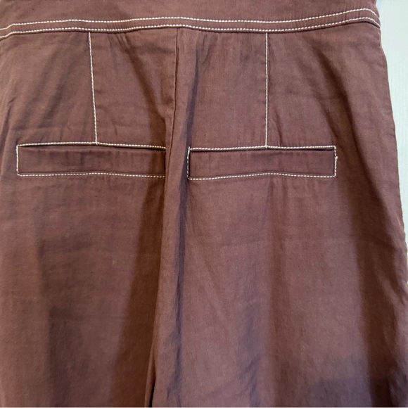 Maeve by Anthropologie Chic Brown Button-Front Bodice Jumpsuit Size 0 Wide Leg - Picture 8 of 14